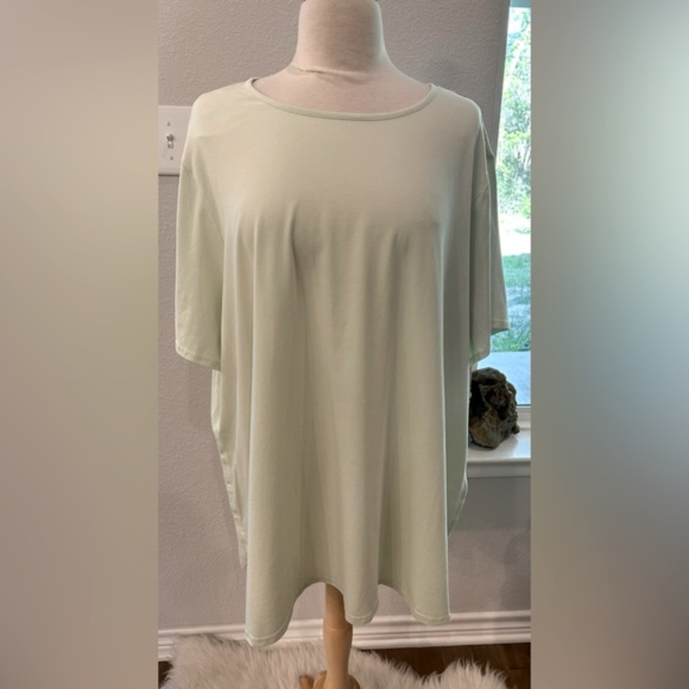 J Jill fit profess lime zest short sleeve rounded hem Pima cotton tee shirt 4X